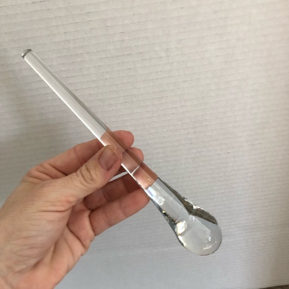 Hand Blown Clear Glass Cocktail Stir Stick - Picture 3 of 8